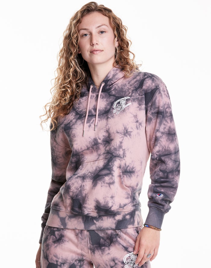 Champion Dame Hættetrøje Lyserød/Sort - Galaxy Dye - Danmark JGL-097812